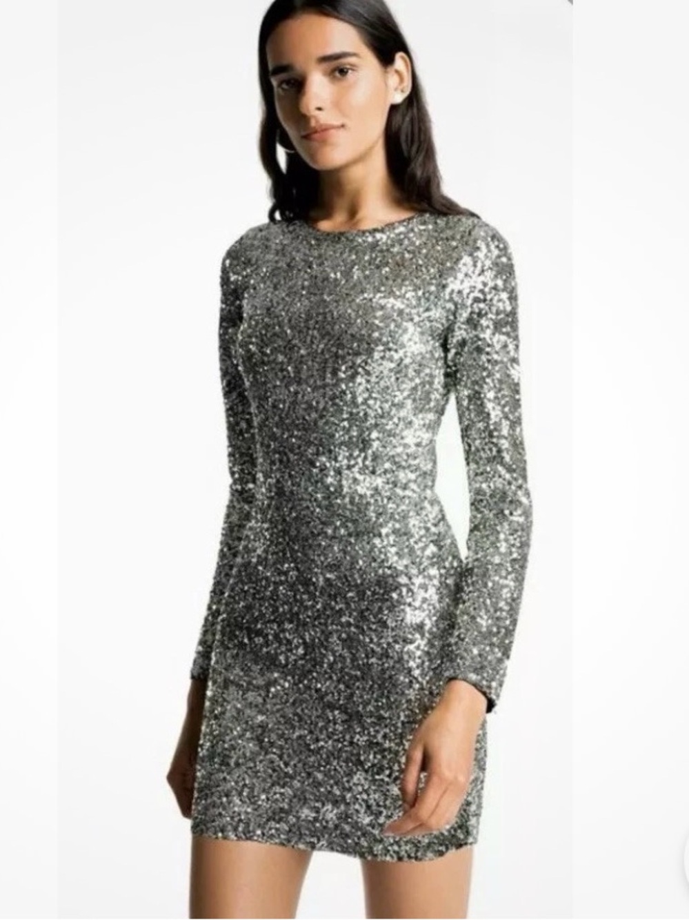 A.L.C. Aliya Sequin Long-Sleeve Mini Dress XS